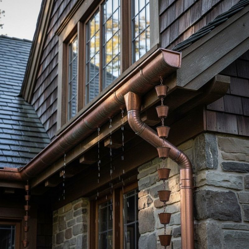 Copper Downspout Installation in Mcdonough, GA